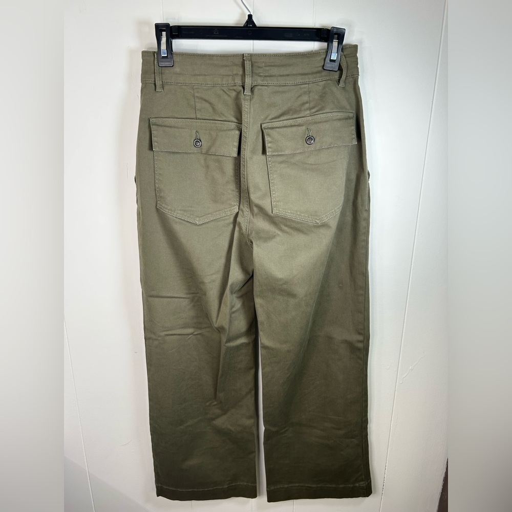 Frame Denim Wide Leg Pants High Rise Army Green Size 27. Never worn. Like New - Picture 4 of 7